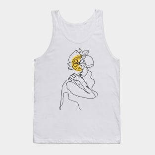 Line Drawing- Sour Puss Tank Top